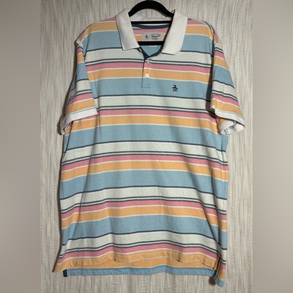 Original Penguin Other - Original Penguin Men's Polo Shirt - Blue, Pink, Yellow Stripes